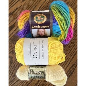 Lion Brand Landscapes Paterna Persian Yarn Loops & Threads Capri 3 Skeins Colors